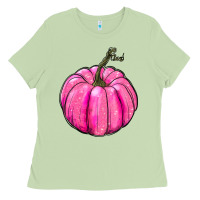 Matcha Breast Cancer Awareness Pink Pumpkin Ladies Tee - RanaPortraitStore