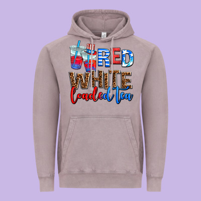 Red Whıte Loaded Tea Vintage Hoodie Designed By Adodesignshop