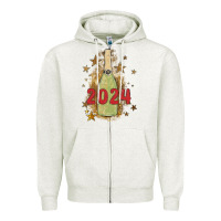 Oatmeal Heather sparkly champagne Zipper Hoodie - MaliasSmallBusiness