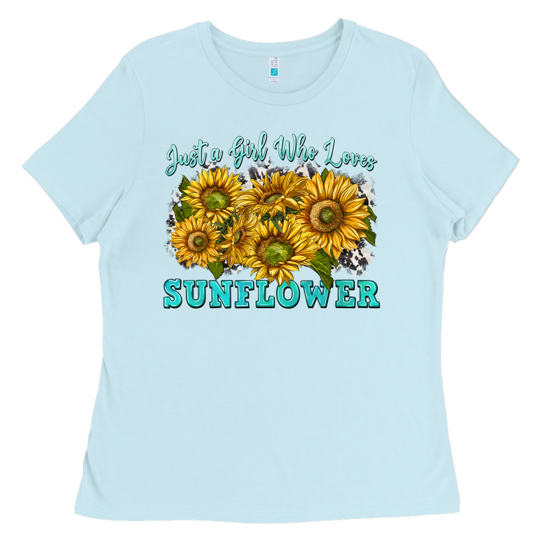 Just A Girl Who Loves Sunflower Ladies Tee by texasbilliewilder | Teevron