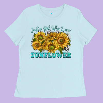 Just A Girl Who Loves Sunflower Ladies Tee Designed By Texasbilliewilder