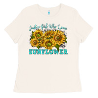 Bone just a girl who loves sunflower Ladies Tee - texasbilliewilder