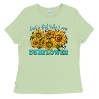 Matcha just a girl who loves sunflower Ladies Tee - texasbilliewilder