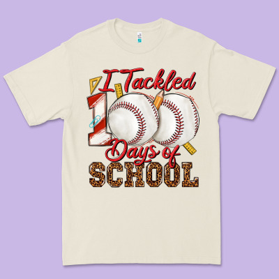 I Tackled 100days Of School Baseball Premium Tee Designed By Texasbilliewilder