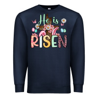Navy he is risen Premium Sweatshirt - Artiststas