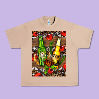 Beer Bottles With Wheat And Barley Urban Heavy Tee Designed By Adodesignshop
