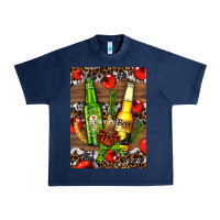 Navy beer bottles with wheat and barley Urban Heavy Tee - AdoDesignShop
