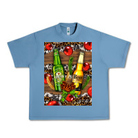 Pebble Blue beer bottles with wheat and barley Urban Heavy Tee - AdoDesignShop