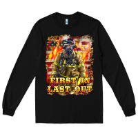 Black First In last Out Firefighter Long Sleeve Tee - LillyAllenDesigns
