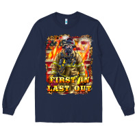 Navy First In last Out Firefighter Long Sleeve Tee - LillyAllenDesigns