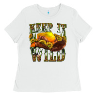 White keep it wild western Ladies Tee - texasbilliewilder