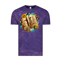 Cloud Purple cross with bible and sunflowers Vintage Tee - AdoDesignShop