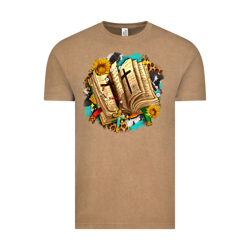 Cross With Bible And Sunflowers Vintage Tee by AdoDesignShop | Teevron