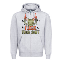 Heather Grey fuck this shit Zipper Hoodie - MaliasSmallBusiness