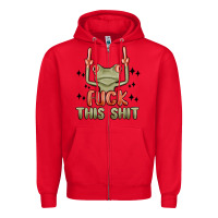 Red fuck this shit Zipper Hoodie - MaliasSmallBusiness
