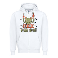 White fuck this shit Zipper Hoodie - MaliasSmallBusiness