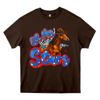 Chocolate Brown oh my stars horse Heavy Core Tee - Zillion Design Studio