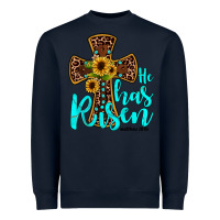 Navy he has risen Heavyweight Sweatshirt - JahusDesignShop