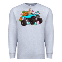Heather Grey monster truck easter Premium Sweatshirt - Artiststas