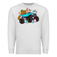 Oatmeal Heather monster truck easter Premium Sweatshirt - Artiststas
