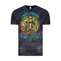 Cloud Black i hate everyone but coffee helps western skeleton coffee sunflowers Vintage Tee - Artiststas
