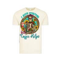 Vintage Arctic i hate everyone but coffee helps western skeleton coffee sunflowers Vintage Tee - Artiststas