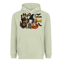 Matcha Moo I Mean Boo Holstein Cow Heavyweight Hoodie - LillyAllenDesigns