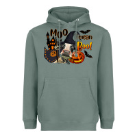 Sage Moo I Mean Boo Holstein Cow Heavyweight Hoodie - LillyAllenDesigns