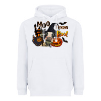 Moo I Mean Boo Holstein Cow Heavyweight Hoodie | Teevron
