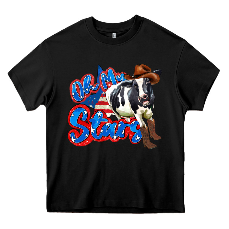 Oh My Stars Cow Heavy Core Tee by Zillion Design Studio | Teevron