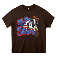 Chocolate Brown oh my stars cow Heavy Core Tee - Zillion Design Studio
