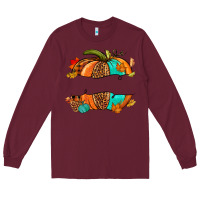 Burgundy custom pumpkin name Long Sleeve Tee - NancyCooperArtShop