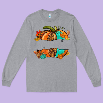 Custom Pumpkin Name Long Sleeve Tee Designed By Nancycooperartshop