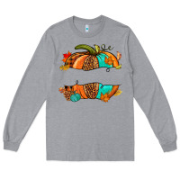 Heather Grey custom pumpkin name Long Sleeve Tee - NancyCooperArtShop