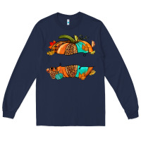 Navy custom pumpkin name Long Sleeve Tee - NancyCooperArtShop