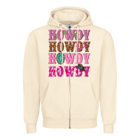 Sandshell pink howdy howdy howdy Zipper Hoodie - NancyCooperArtShop