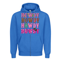 True Royal pink howdy howdy howdy Zipper Hoodie - NancyCooperArtShop