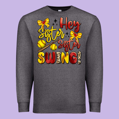 Hey Sister Sister Swing Softball Premium Sweatshirt Designed By Artiststas
