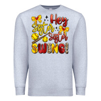 Heather Grey hey sister sister swing softball Premium Sweatshirt - Artiststas
