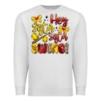 Oatmeal Heather hey sister sister swing softball Premium Sweatshirt - Artiststas