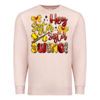 Pale Pink hey sister sister swing softball Premium Sweatshirt - Artiststas
