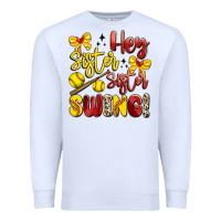White hey sister sister swing softball Premium Sweatshirt - Artiststas