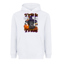 White Trick Or Treat Black Angus Heifer Heavyweight Hoodie - LillyAllenDesigns