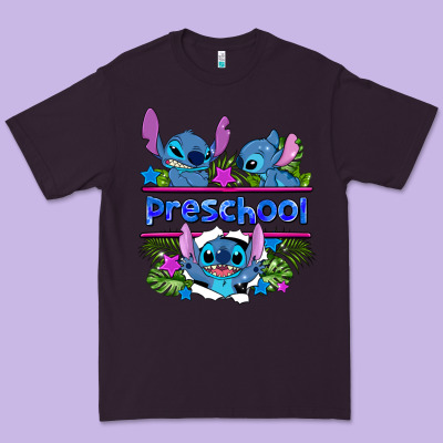 Preview Flower Stitch Blue Preschool Premium Tee Designed By Adodesignshop