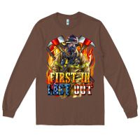 Chestnut First In last Out American Firefighter Long Sleeve Tee - LillyAllenDesigns
