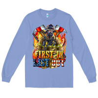 Colony Blue First In last Out American Firefighter Long Sleeve Tee - LillyAllenDesigns