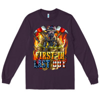 Plum First In last Out American Firefighter Long Sleeve Tee - LillyAllenDesigns