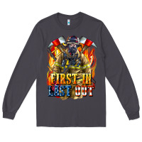 Smoke First In last Out American Firefighter Long Sleeve Tee - LillyAllenDesigns