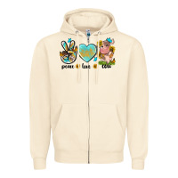 Sandshell peace love cute cow Zipper Hoodie - NancyCooperArtShop
