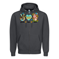 Smoke peace love cute cow Zipper Hoodie - NancyCooperArtShop